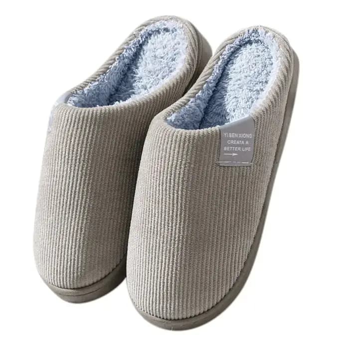 NOUVEAUX pantoufles de maison en peluche unisexe – Chaussures d'hiver d'intérieur thermiques antidérapantes avec