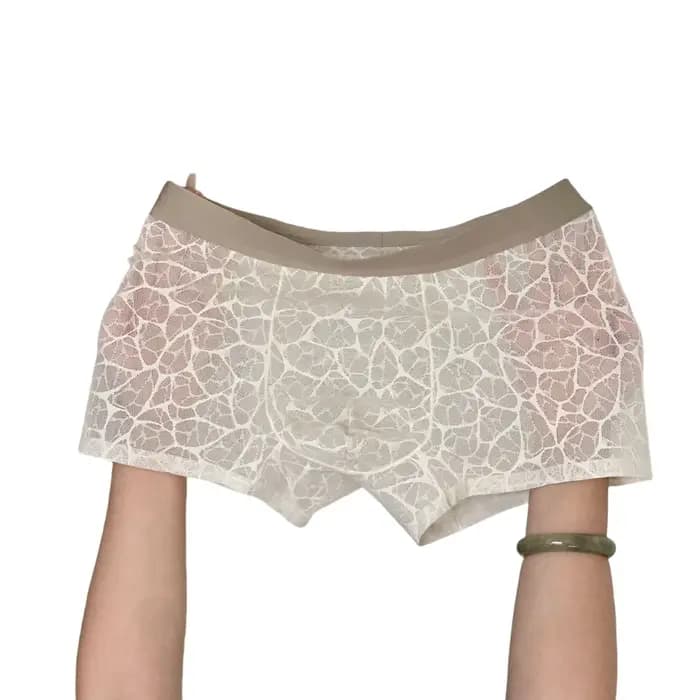 Caleçons Boxers Homme Tendance en Soie Glacée et Maille Fine avec Dentelle – Respirants et Séchage Rapide pour Usage Quotidien