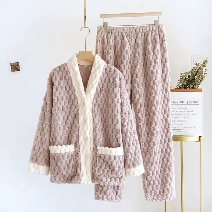 Pyjama en molleton de corail pour femme