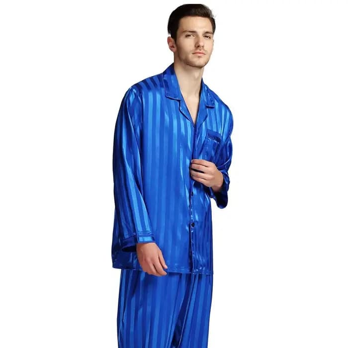 Ensemble de pyjamas en satin de soie pour hommes