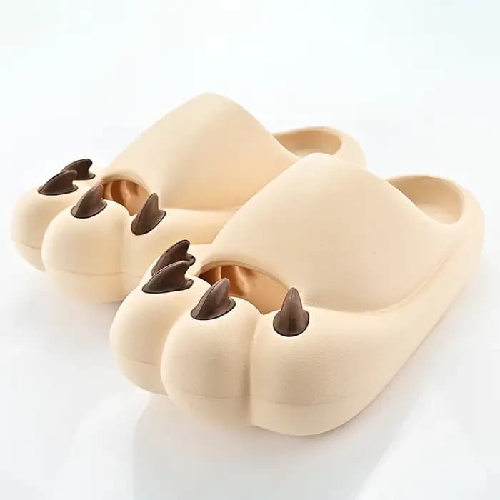 Patte de chat griffe pantoufles femmes nuage plate-forme drôle maison dessin animé mignon Kawaii été plage doux antidérapant tongs hommes dames 2025