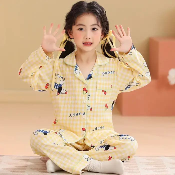 Pyjama de dessin animé à manches longues pour filles