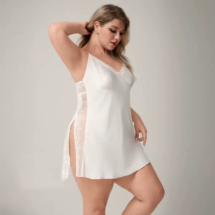 Chemise de nuit blanche Sexy pour femmes