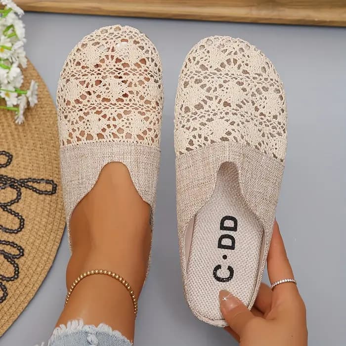 Pantoufles tissées pour femmes, diapositives plates, mode femmes, bout couvert, Mule de luxe, Mules