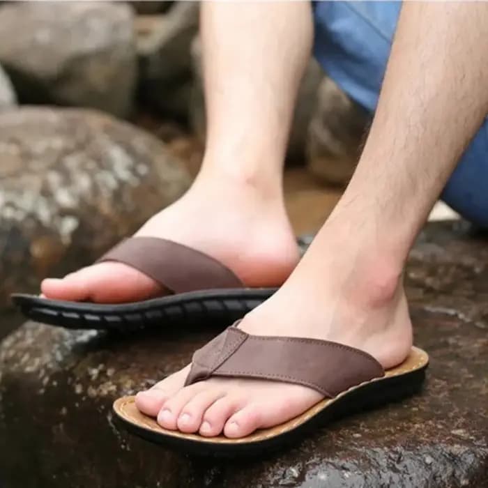 Roma rétro homme pantoufle couleur unie Clip-Toe nouveau mâle vacances plage confort sandales décontracté ménage anti-dérapant extérieur tongs