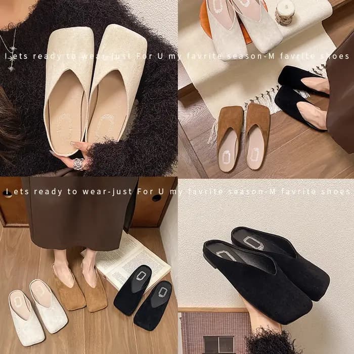 Chaussures pantoufles diapositives plates couverture orteil troupeau