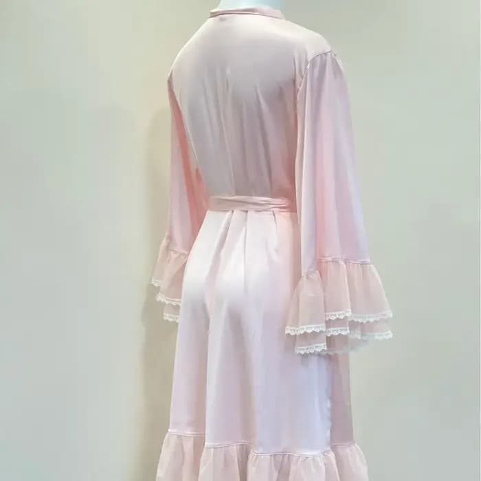 Peignoir en satin à manches longues pour femmes