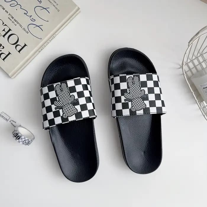 Pantoufles décontractées à la mode pour femmes avec motif d'ours - Chaussures d'intérieur et d'extér