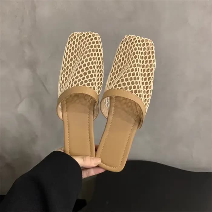 Pantoufles d'été en maille sexy pour femmes
