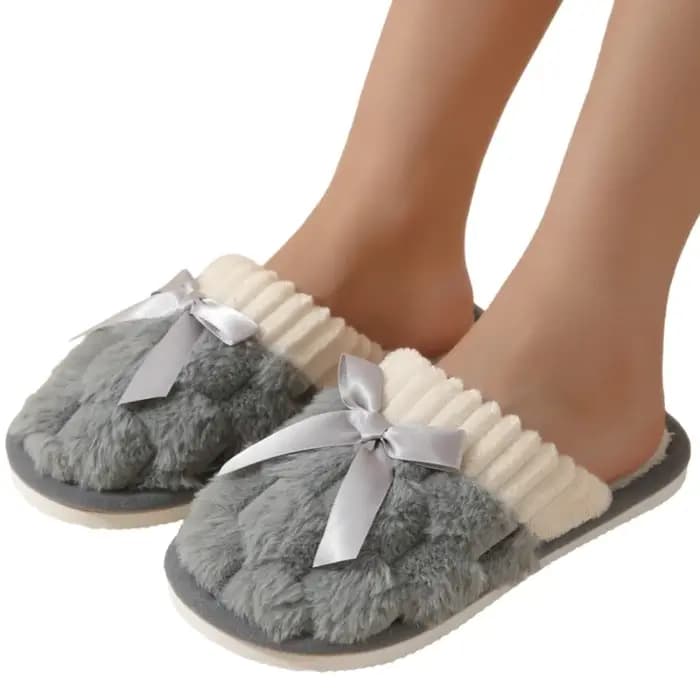 Pantoufles chaudes en fourrure douce et peluche, antidérapantes, à talon plat, pantoufles chaudes d'