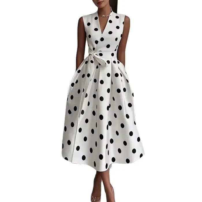 Robe française à pois, rétro