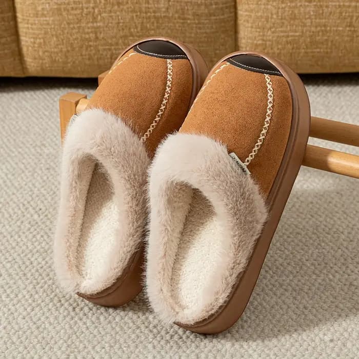 Mode femmes pantoufles hiver doux semelle épaisse intérieur et extérieur chaleur confort respirant a