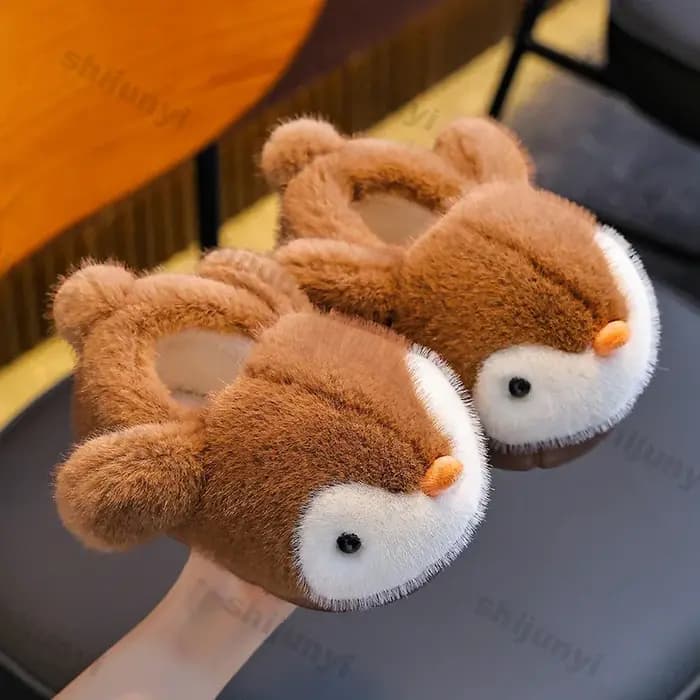 Mignon pingouin garçons filles coton pantoufles 2025 nouvelle mode d'hiver enfants Eva