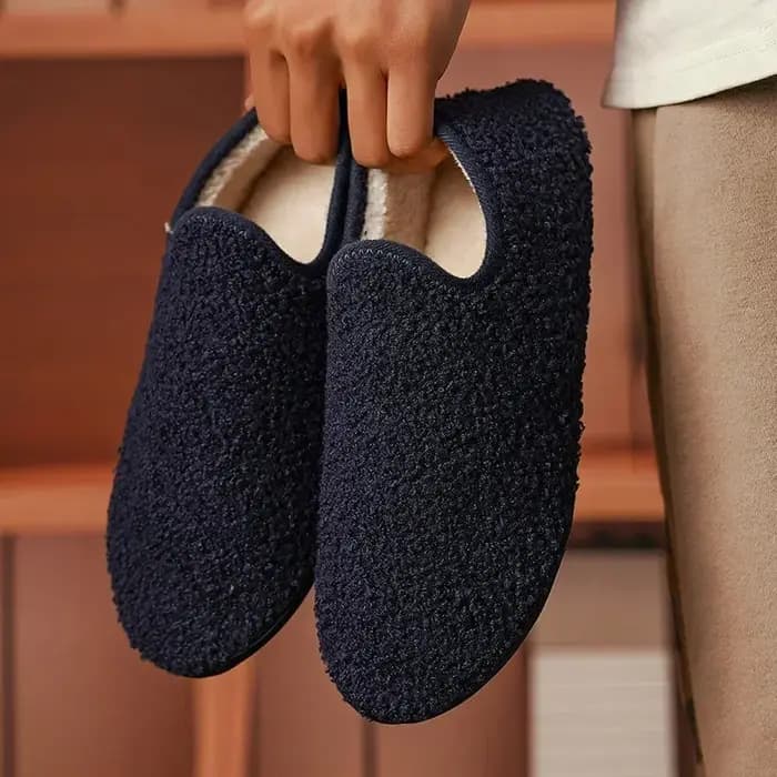 ELUVA pantoufles d'hiver antidérapantes pour hommes et femmes thermiques en plein air intérieur chaud en peluche