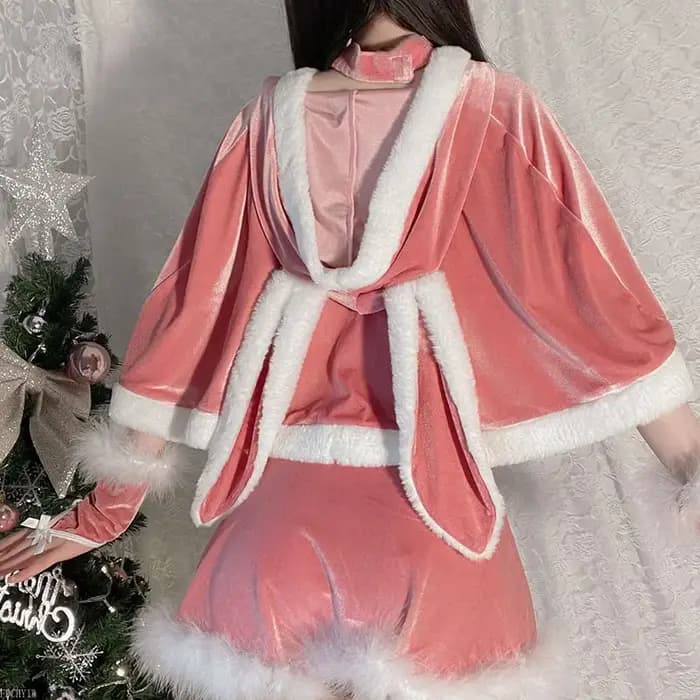 Chemise de nuit de noël rose pour femmes