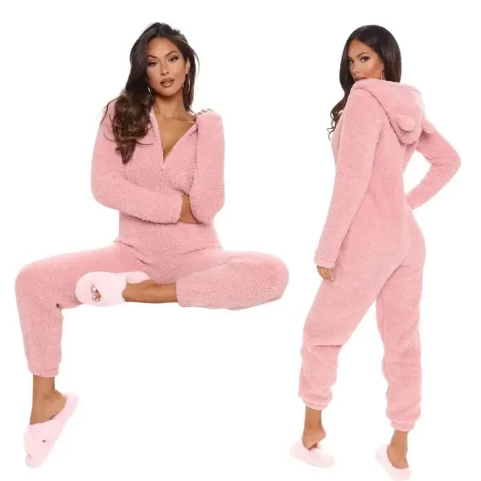 Nouveaux pyjamas en polaire à capuche pour femmes grandes tailles 5XL