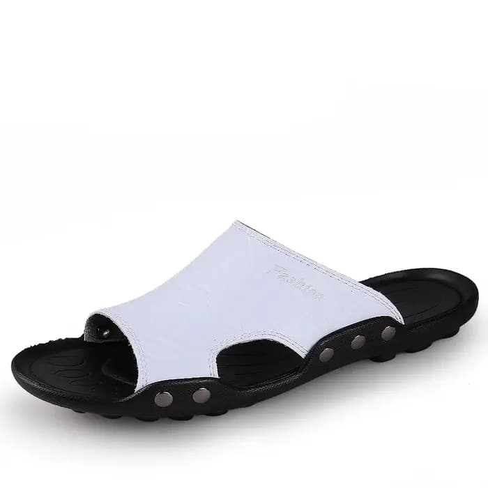 Pantoufles en cuir véritable pour hommes