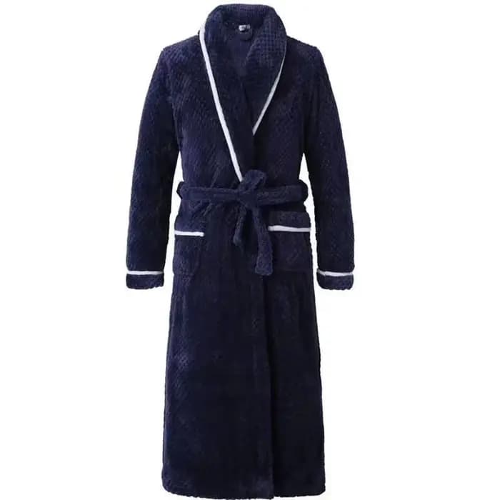 Peignoir en flanelle Extra Long et chaud pour hommes et femmes, grande taille, en velours thermique,