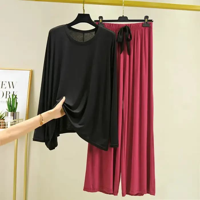 Printemps automne Pyjamas Modal manches longues dames