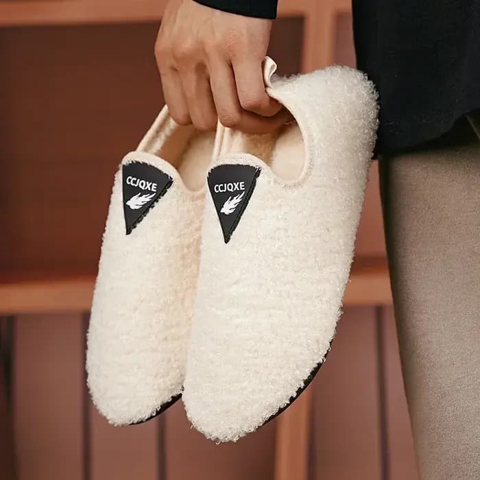ELUVA pantoufles d'hiver chaudes pour hommes femmes antidérapantes anti-dérapant intérieur extérieur maison chaussures