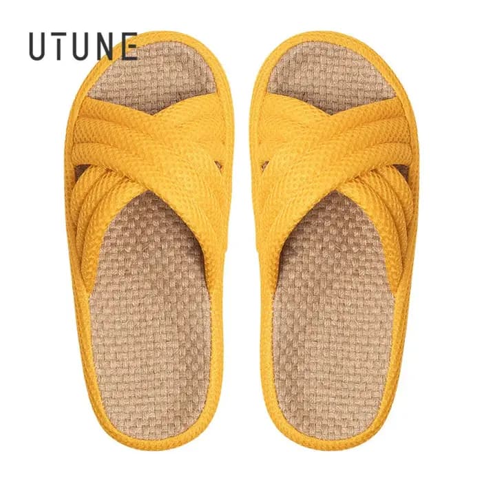 Pantoufles en lin muettes pour femmes et hommes