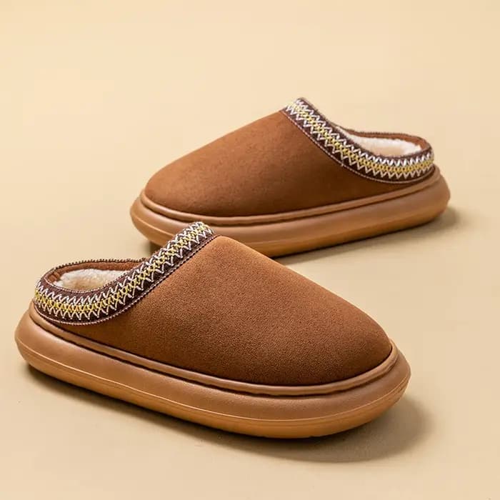 Pantoufles en peluche pour hommes pour l'hiver