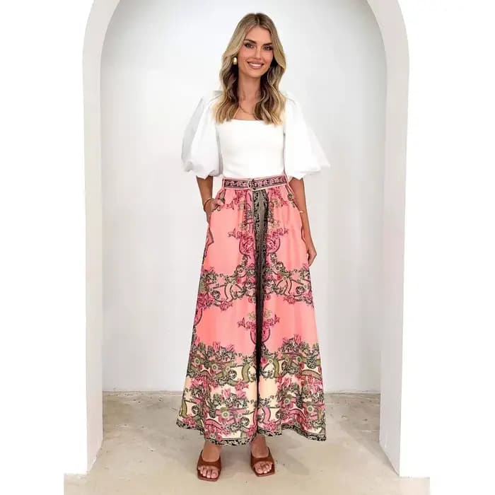 Jupe habillée femme 2025 printemps/été nouvelle mode imprimé