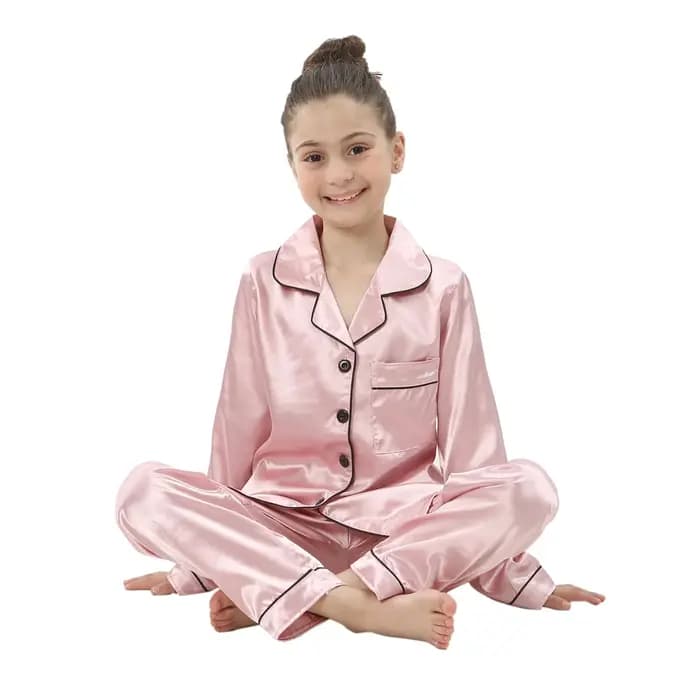 Ensembles de pyjamas en satin pour garçons et filles
