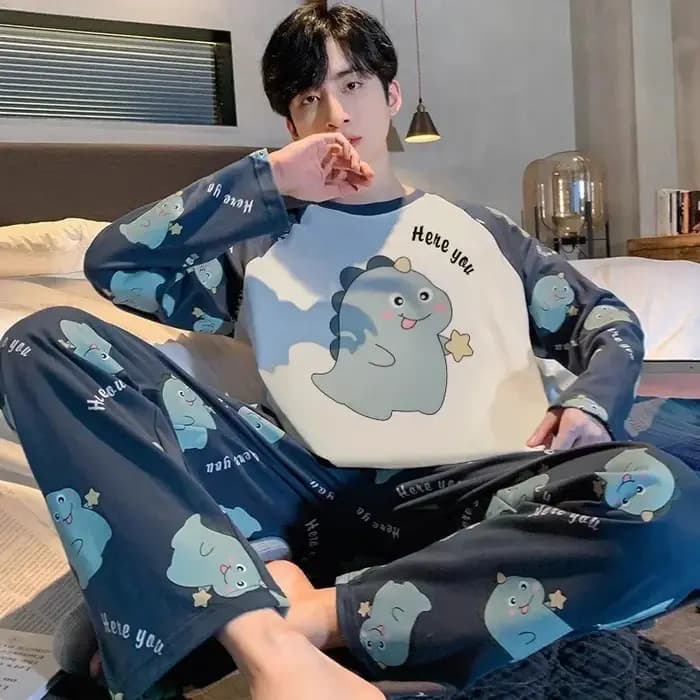 Ensemble pyjama en coton à manches longues pour hommes