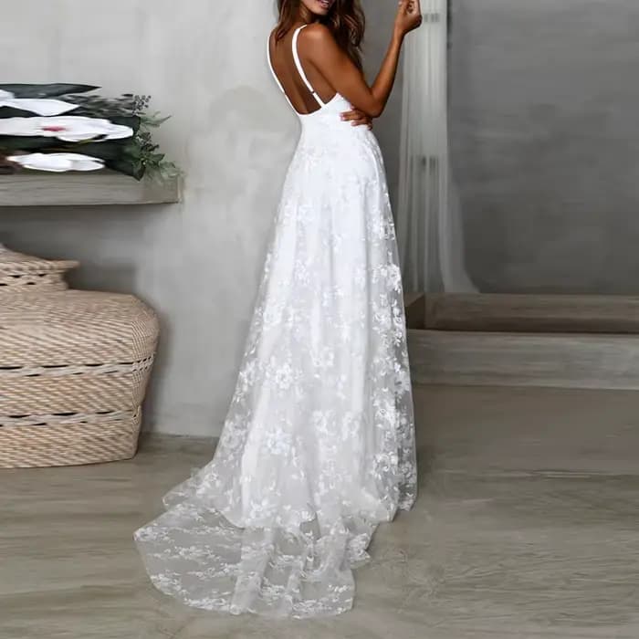 Robe longue en maille jacquard à col en V pour dames, dos nu, fente haute, robe de soirée, écharpe s