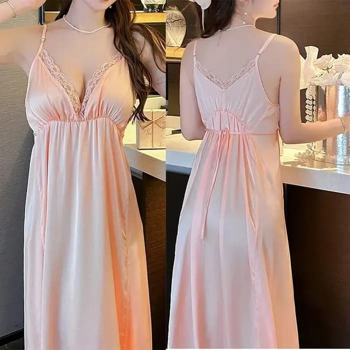 Nuisette et peignoir kimono sexy en satin pour femme