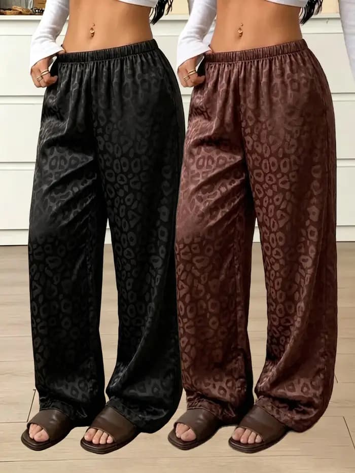 Nouvel ensemble de pyjama pour femme à imprimé léopard