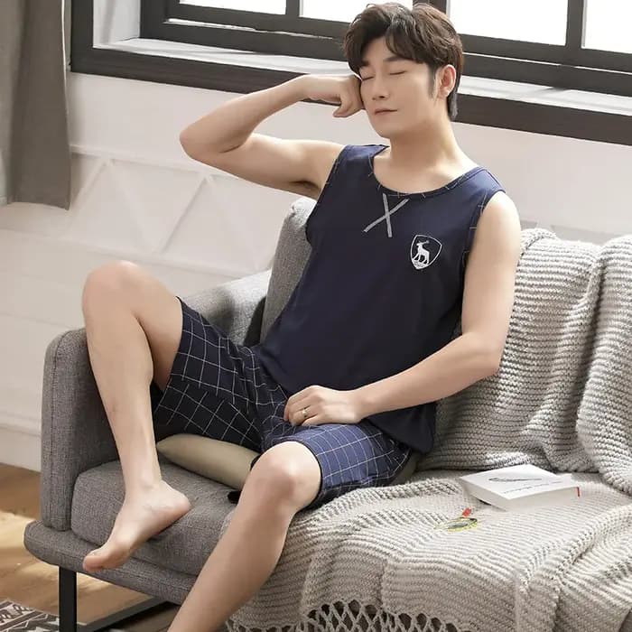 Ensemble de pyjama deux pièces en coton pour hommes