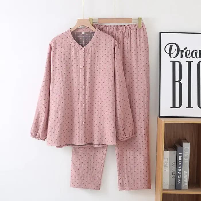 Pyjama double couche en gaze de coton lavé pour couple