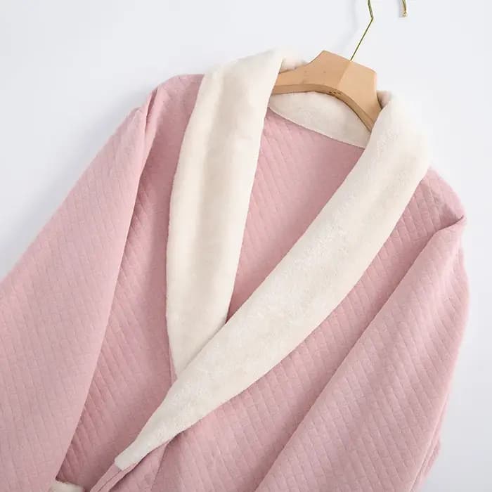 Fdfklak-Robe de nuit matelassurera à trois couches pour femmes