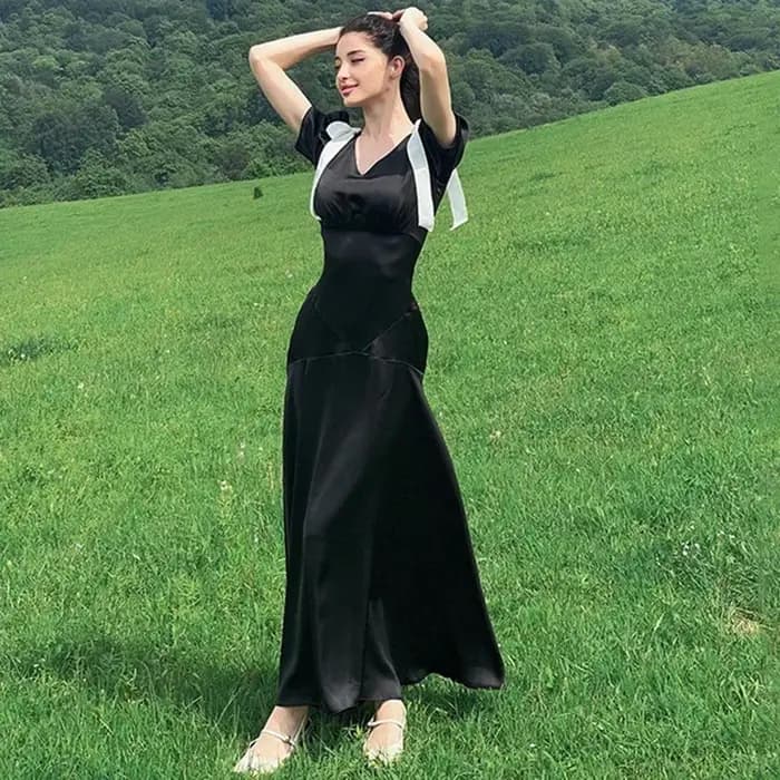 Robe Maxi Élégante à Lacets avec Nministériels d pour Femme