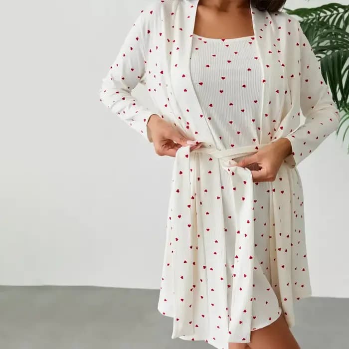Ensemble pyjama deux pièces imprimé à pois