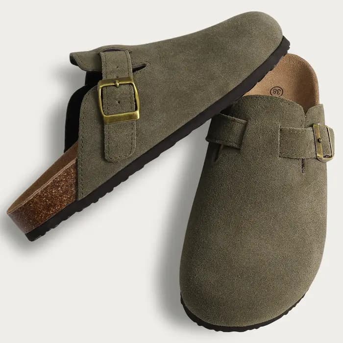 Femmes Bokken pantoufles printemps automne mode chaussures plates antidérapant confortable Anti-élastique peau boucle