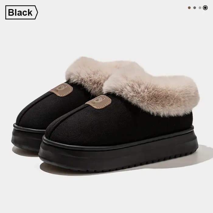 Pantoufles d'hiver doublées en polaire pour hommes et femmes, avec couvre-cheville, semelle épaisse,
