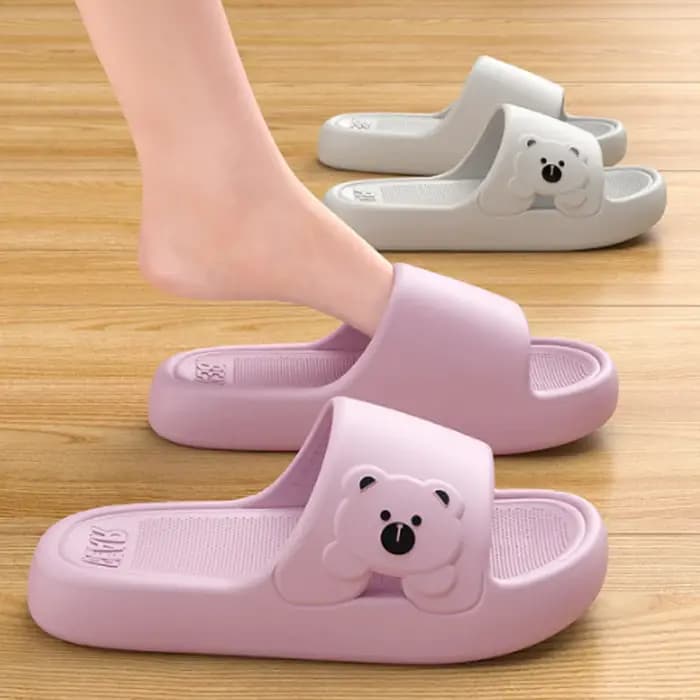 Pantoufles de salle de bain ours de dessin animé