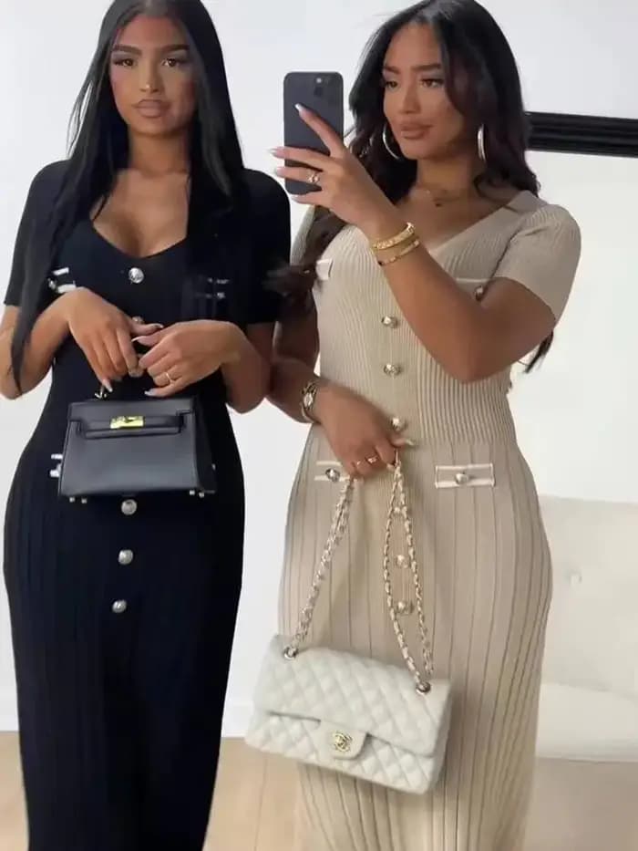 Robe longue tricotée élégante pour femmes