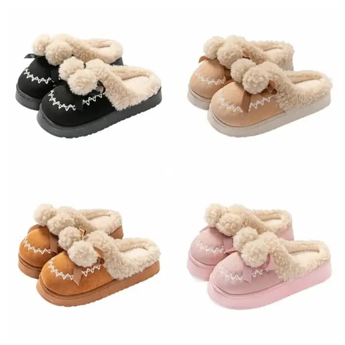 Pantoufles en peluche de coton antidérapantes durables