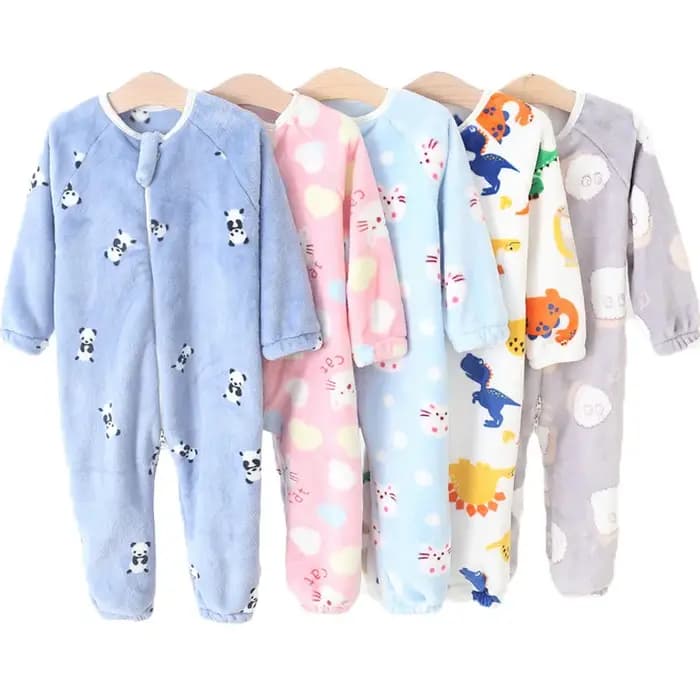 Pyjama chaud à motif de dessin animé pour bébé garçon et fille