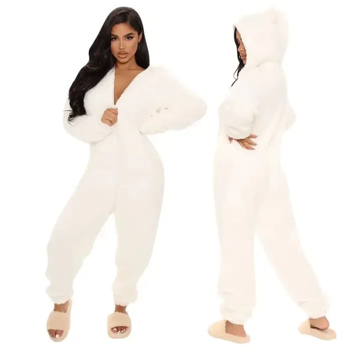 Nouveaux pyjamas en polaire à capuche pour femmes grandes tailles 5XL