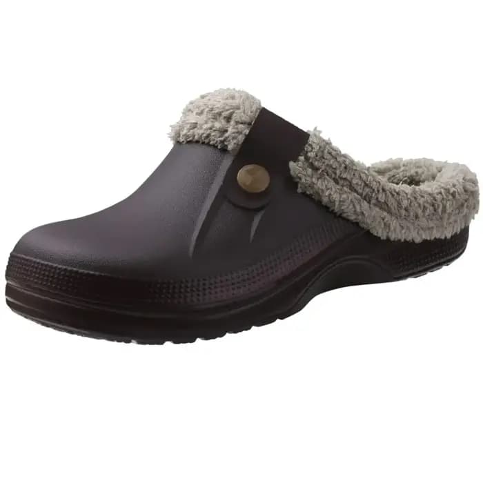 Sourire hiver sabots doublés de fourrure femmes pantoufles floues hommes
