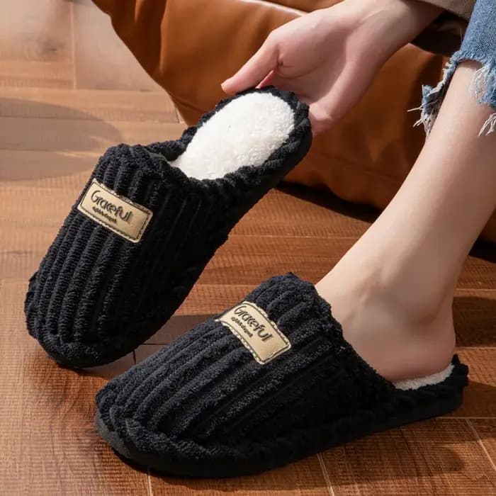 Hiver femmes intérieur doux pantoufles Couples décontracté léger chaud en peluche