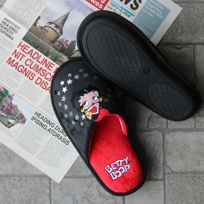 Betty Boop Anime Pantoufles en peluche pour femmes