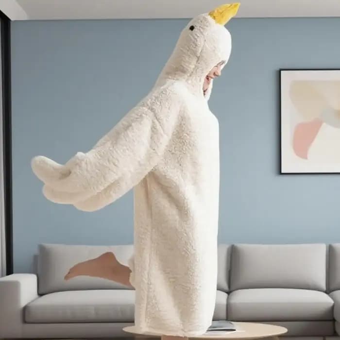 Peignoir à capuche en forme de grande oie