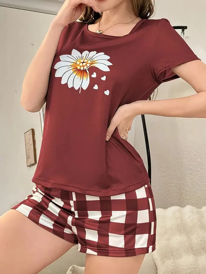 Ensemble 2 pièces de pyjama pour femme pour toutes les saisons