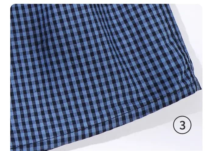 Mode Plaid Pyjamas Pantalon pour hommes pur coton vêtements de nuit Shorts homme
